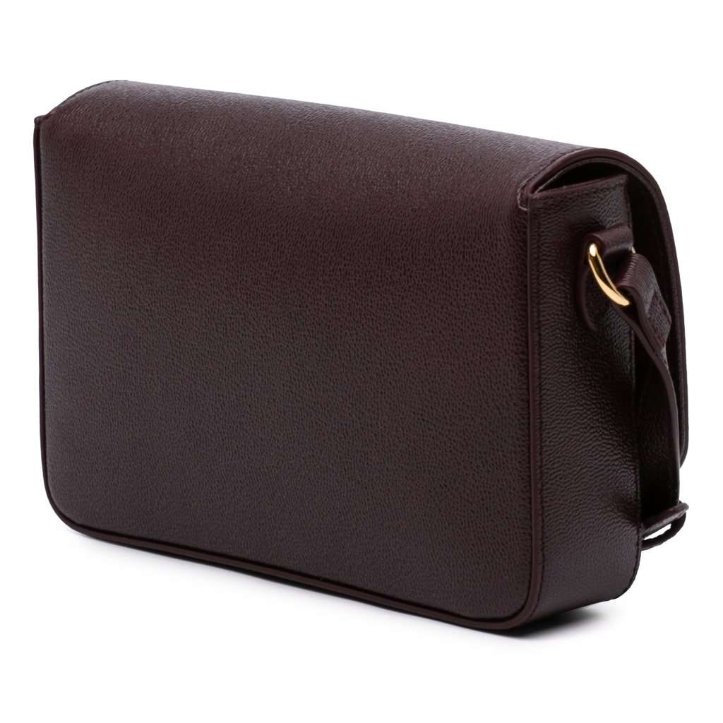 Burberry Leather and House Check Canvas Hampshire Crossbody Red Leather Very good - Back View