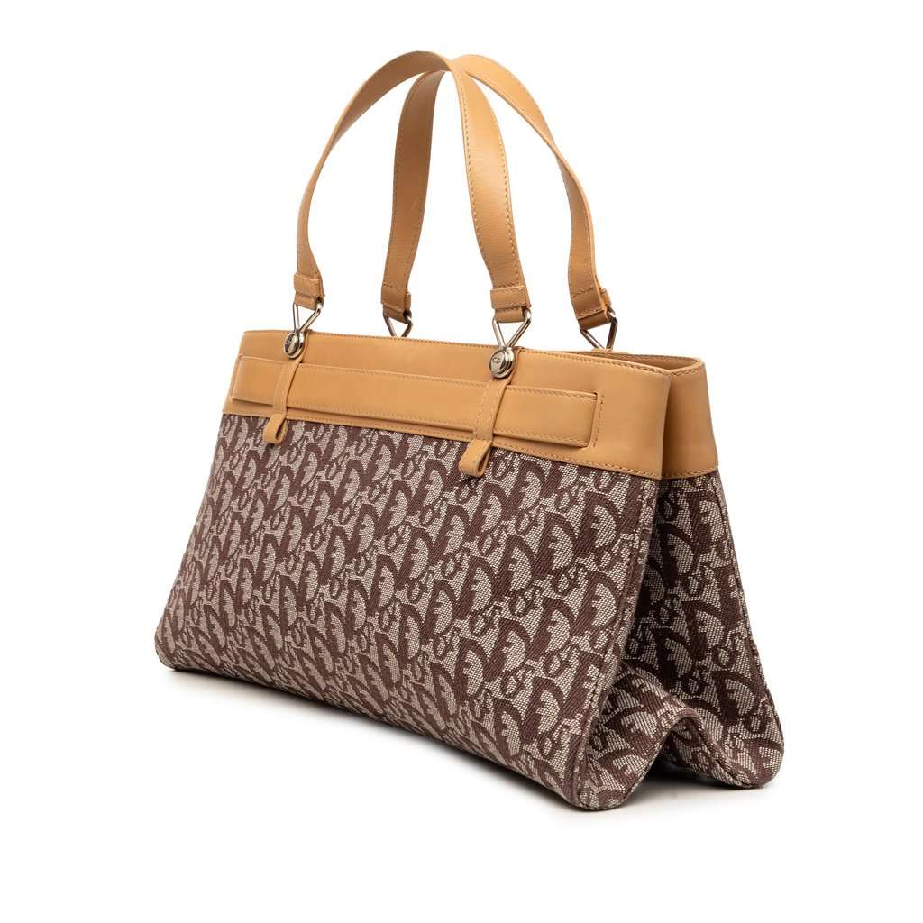 Dior Diorissimo Trotter Canvas Jeans Pocket Tote Brown Good condition - Back View