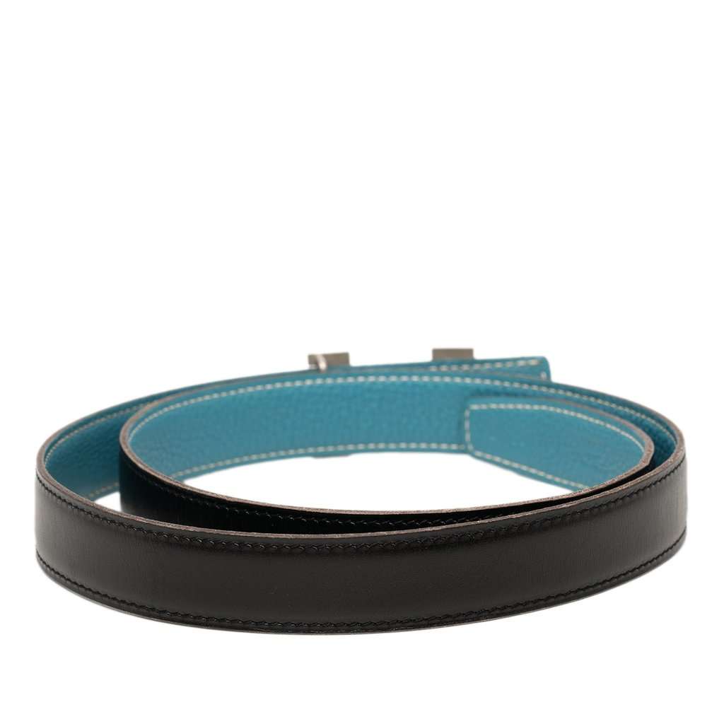 Hermès Box Calf and Togo Constance H Reversible Belt Black Leather Very good condition - Inside View