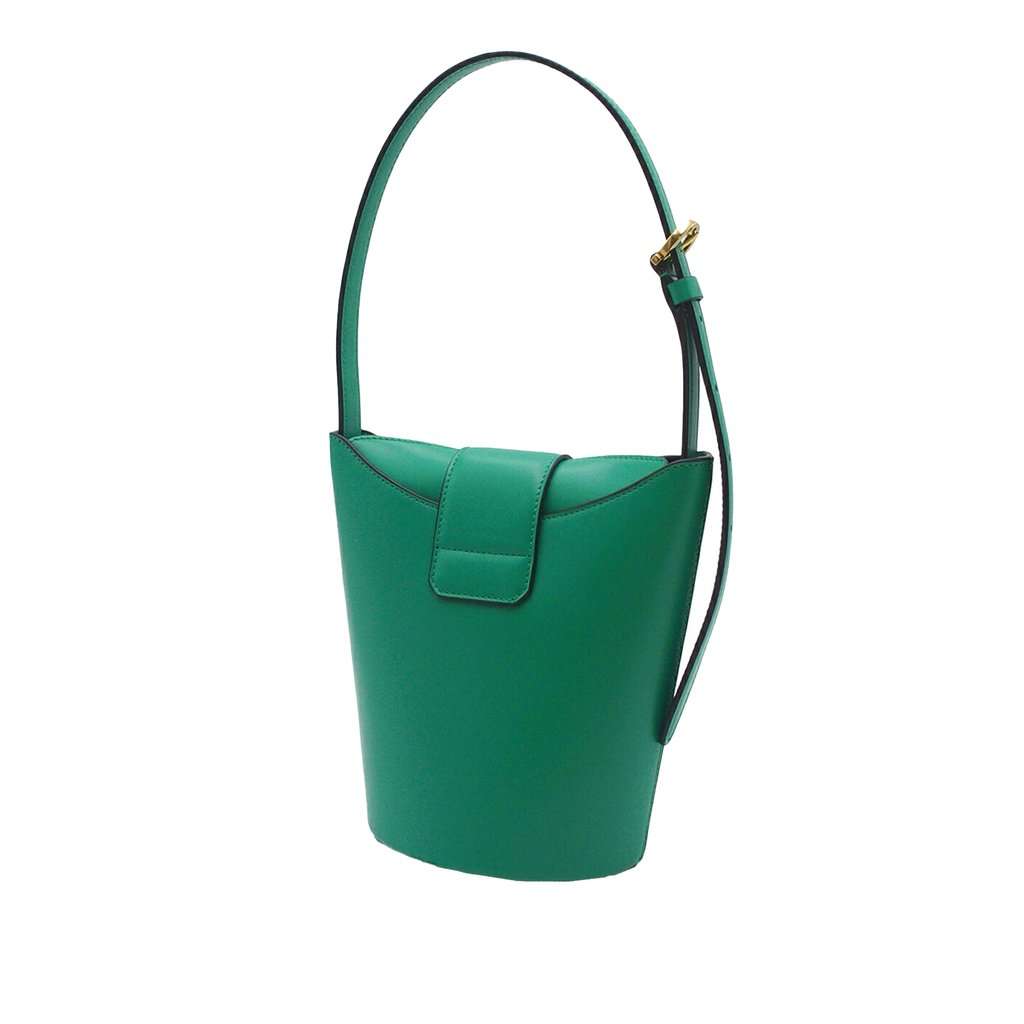 Salvatore Ferragamo Small Leather Trifolio Shoulder Bag Green Leather Very good condition - Back View