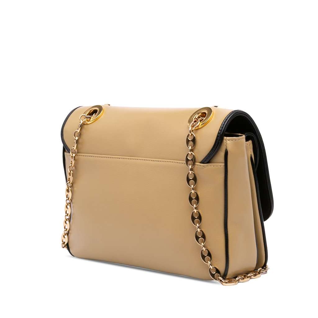 Gucci Small Calfskin Marina Chain Shoulder Bag Beige Leather Very good condition - Back View