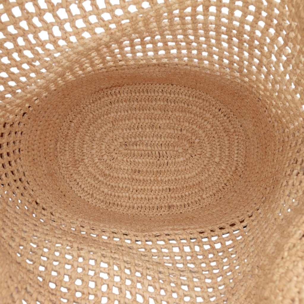 LOEWE Small Raffia and Calfskin Balloon Bucket Bag Beige Very good - Model View