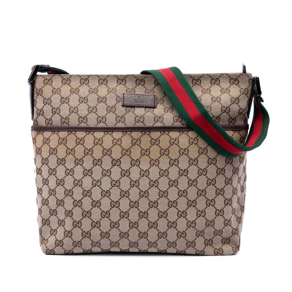 Gucci GG Canvas Web Crossbody Beige Very good condition - Front View