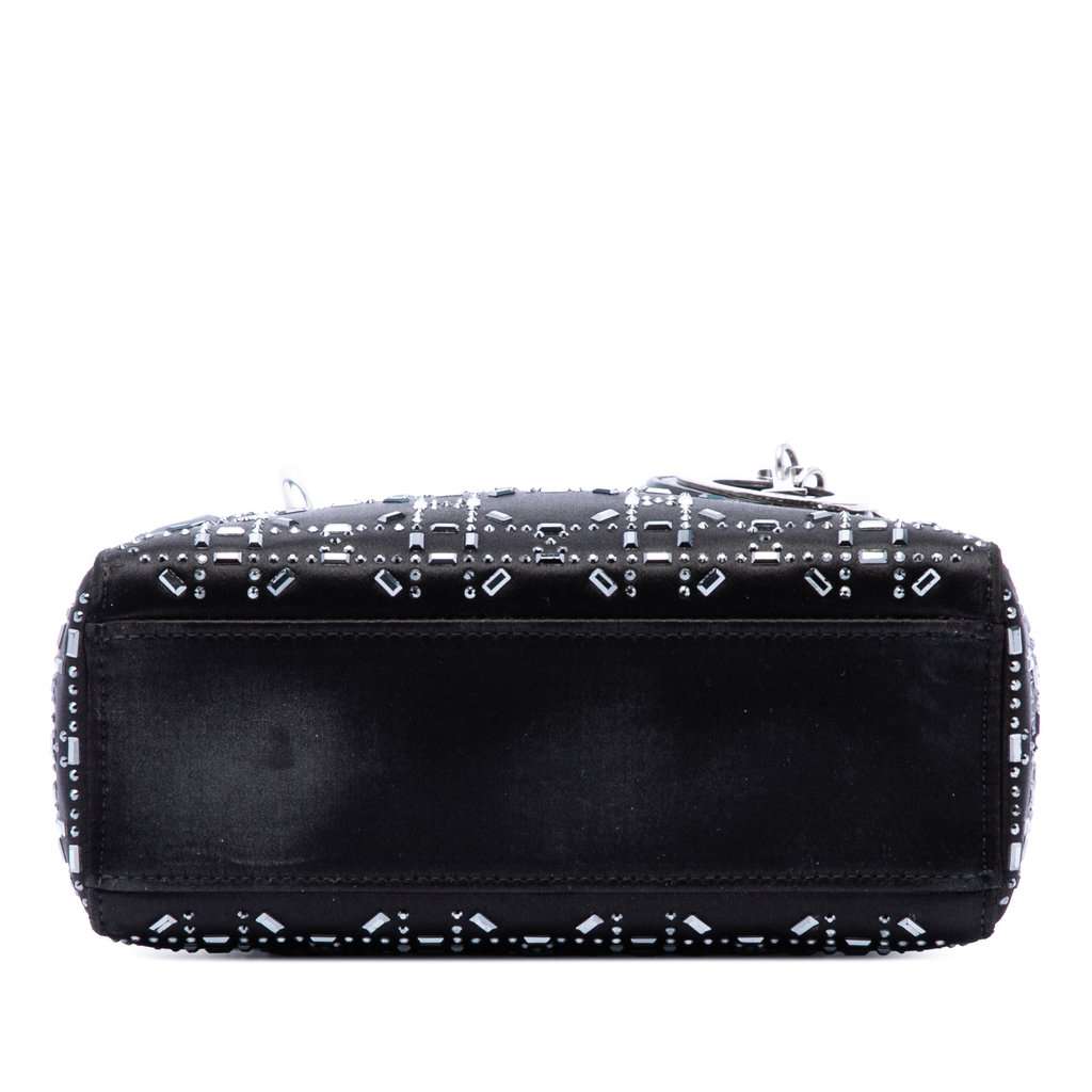 Dior Mini Satin Cannage Strass Crystal Embellished Lady Dior Black Very good condition - Inside View