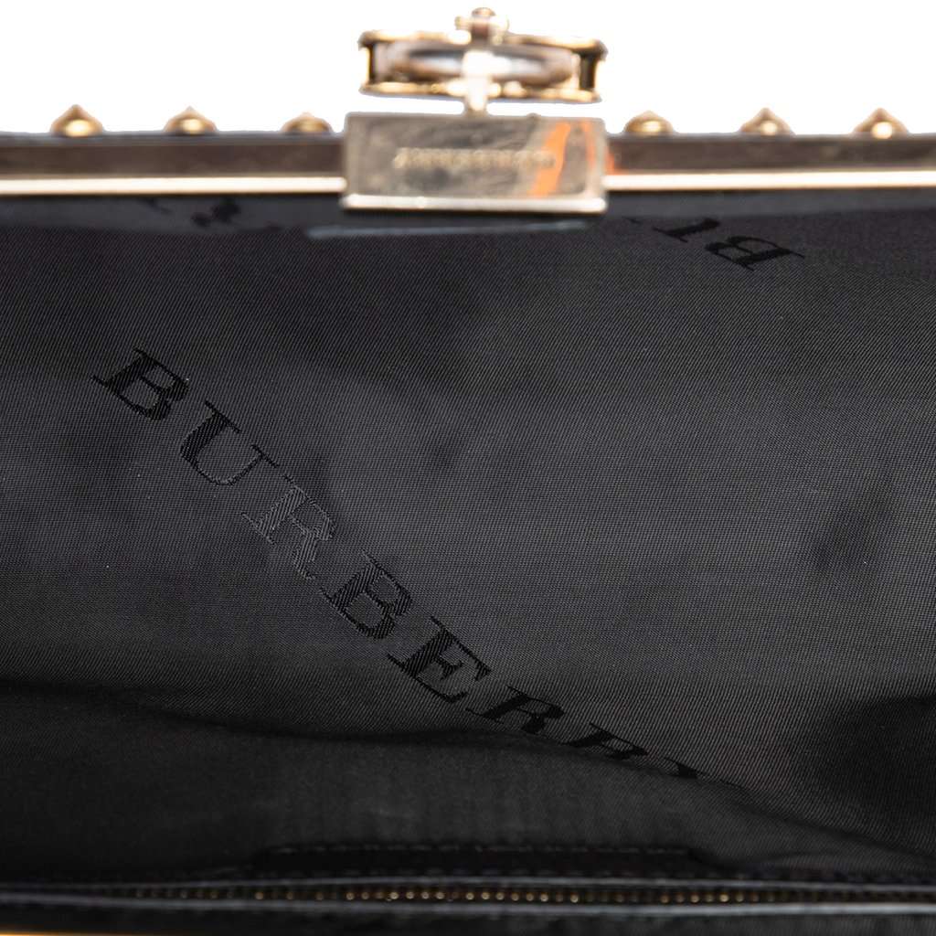Burberry Studded Calfskin Padlock Crossbody Black Leather Very good condition - Model View