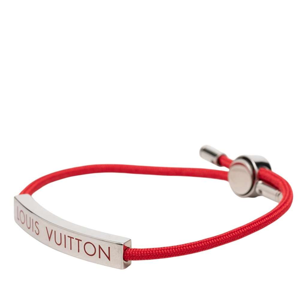 Louis Vuitton Nylon and Brass LV Space Bracelet Red Very good condition - Back View