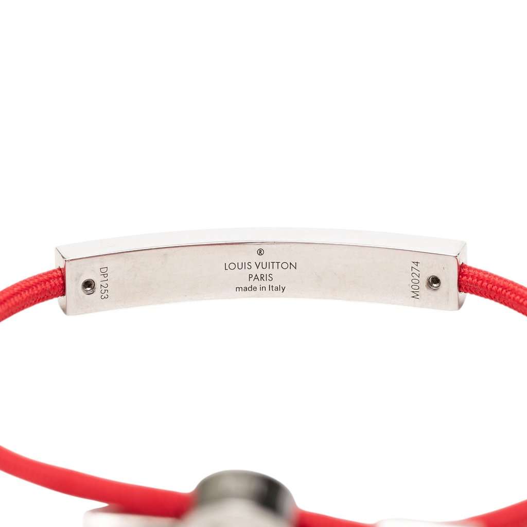 Louis Vuitton Nylon and Brass LV Space Bracelet Red Very good condition - Model View