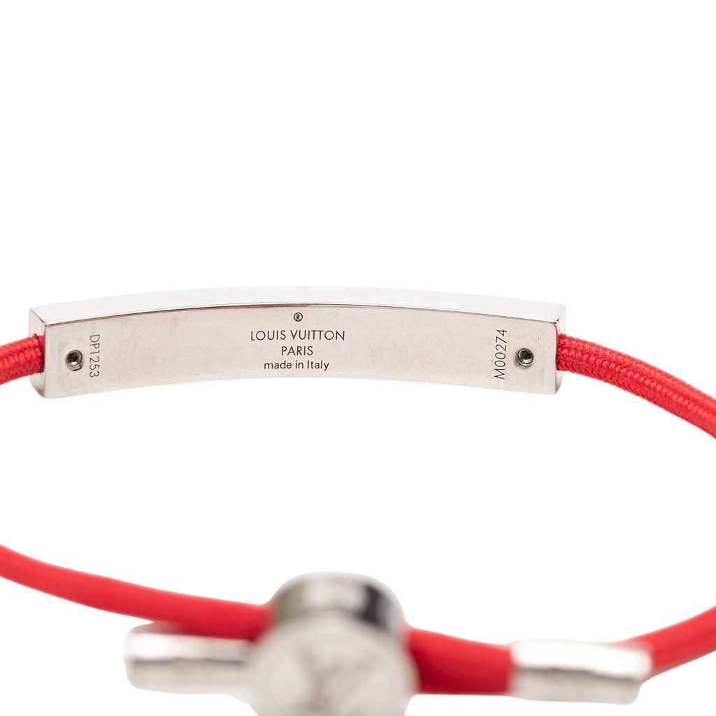 Louis Vuitton Nylon and Brass LV Space Bracelet Red Very good condition - Box View