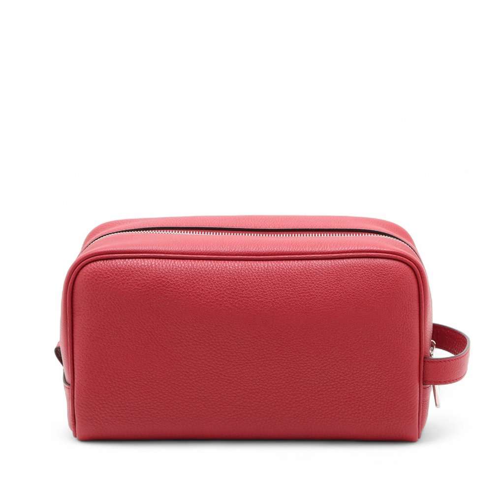 Fendi Leather Logo Travel Kit Pouch Red Leather Very good - Back View