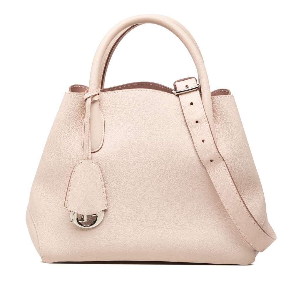 Dior Large Supple Grained Calfskin Open Bar Tote Brown Leather Very good condition - Front View