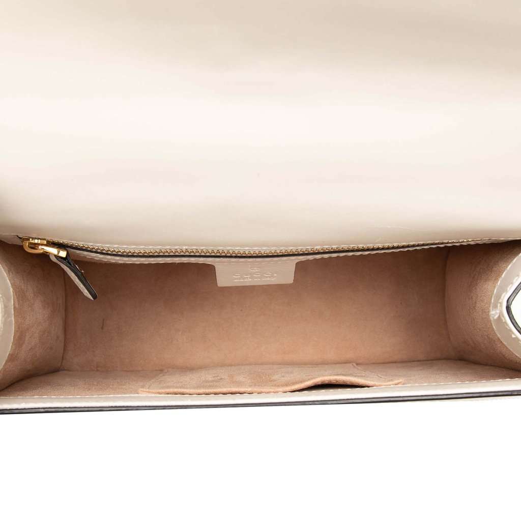 Gucci Small Calfskin Web Sylvie Satchel White Leather Very good - Model View