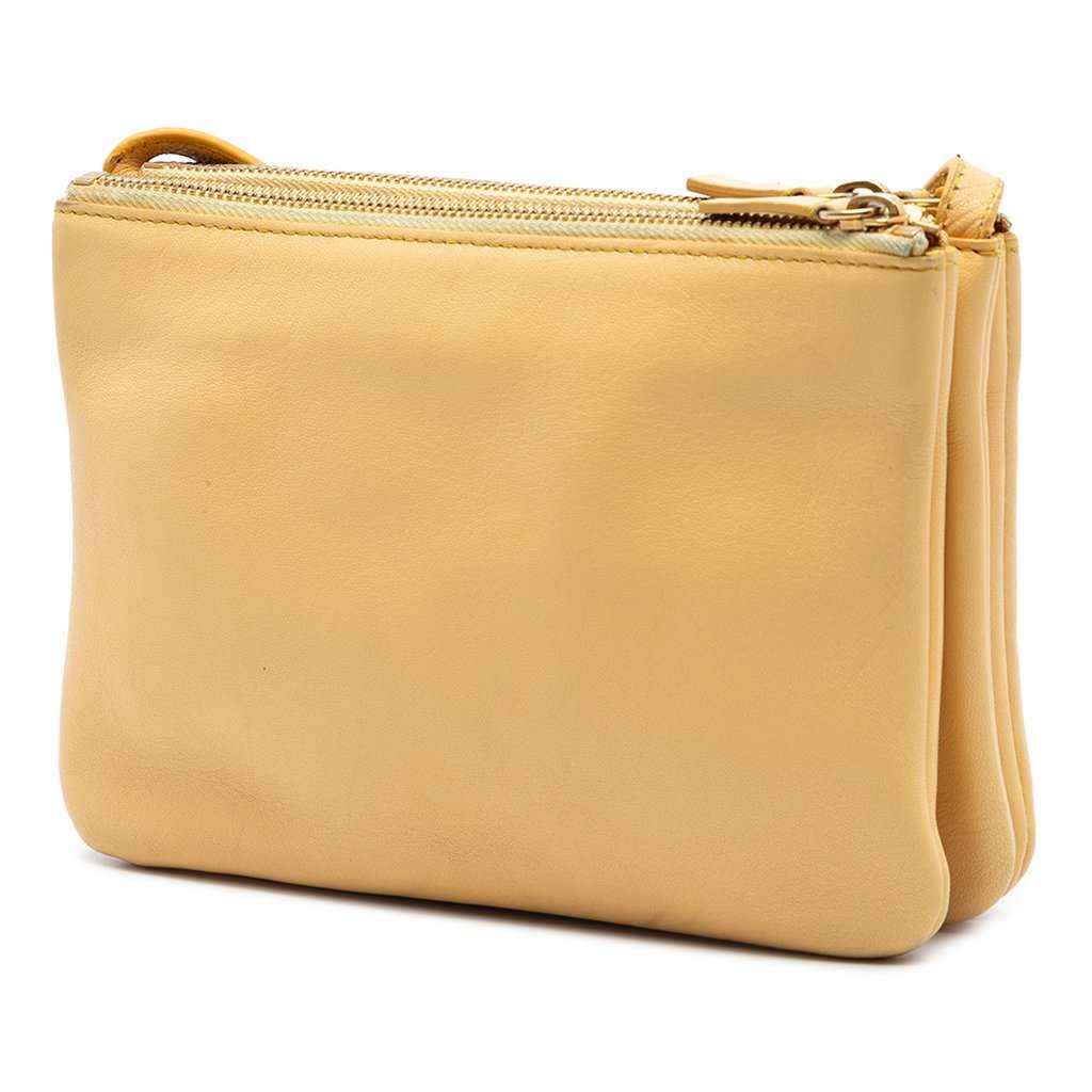 Celine Small Lambskin Trio Crossbody Yellow Leather Very good - Back View