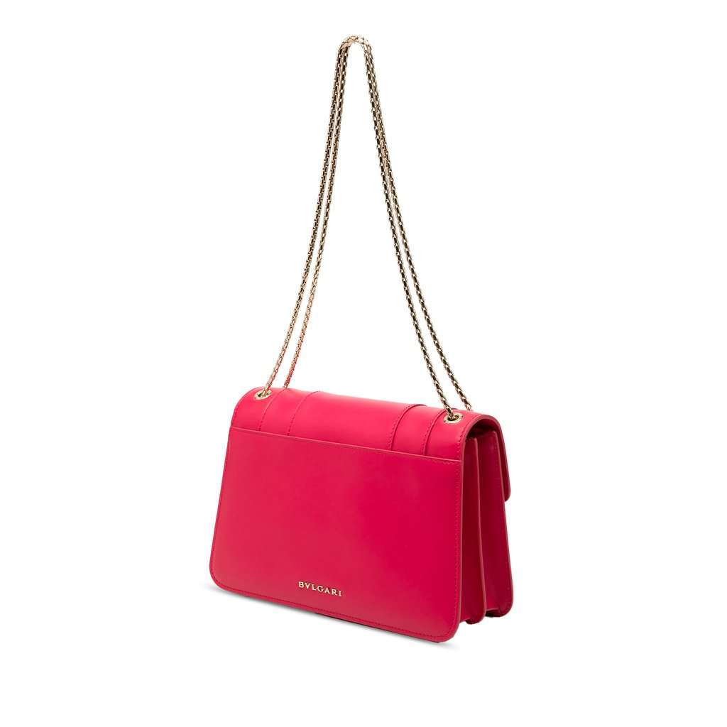Bvlgari Calfskin Serpenti Forever Shoulder Bag Pink Leather Very good condition - Back View