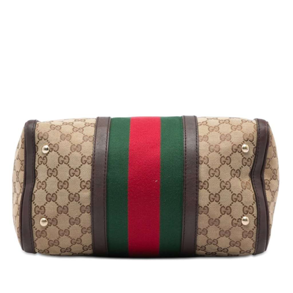 Gucci Medium GG Canvas Web Joy Boston Bag Beige Very good condition - Inside View