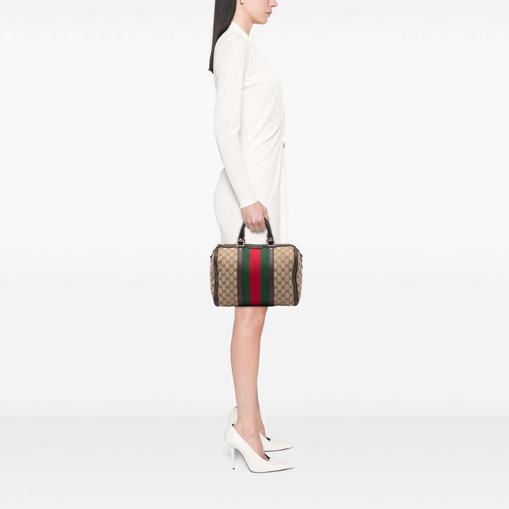 Gucci Medium GG Canvas Web Joy Boston Bag Beige Very good condition - Box View