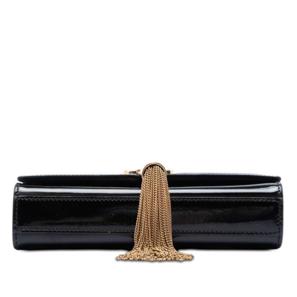 Saint Laurent Small Patent Monogram Kate Tassel Crossbody Black Leather Very good - Inside View