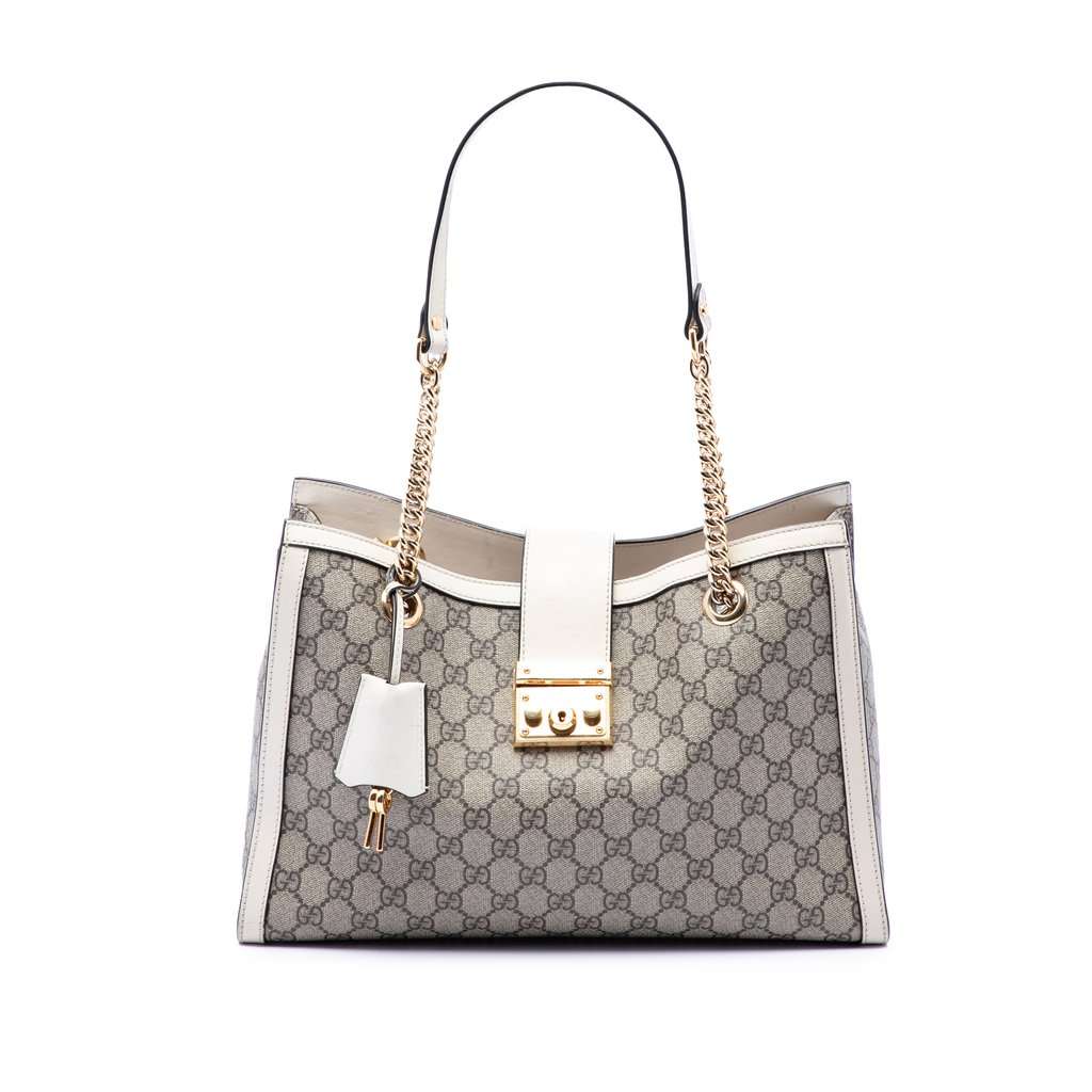 Gucci Medium GG Supreme Padlock Tote Beige Very good condition - Front View