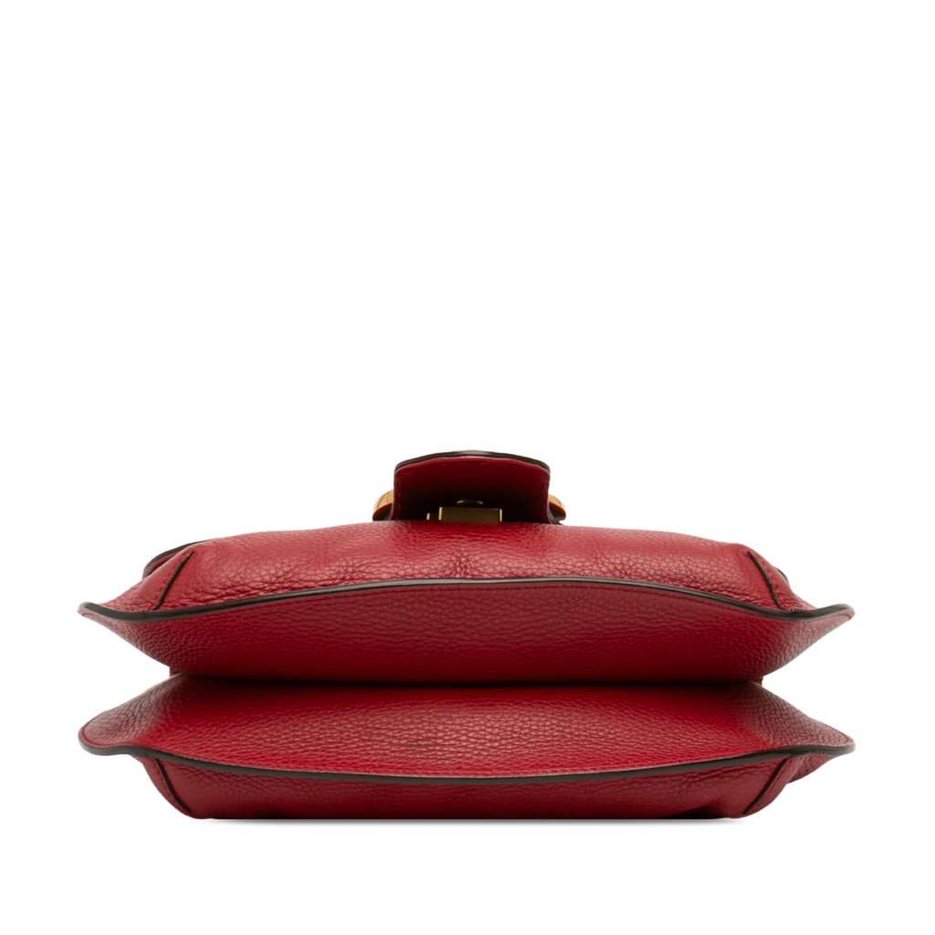 Gucci GG Marmont Calfskin Animalier Shoulder Bag Red Leather Very good - Inside View