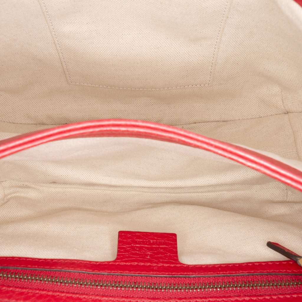 Gucci GG Marmont Calfskin Animalier Shoulder Bag Red Leather Very good - Model View