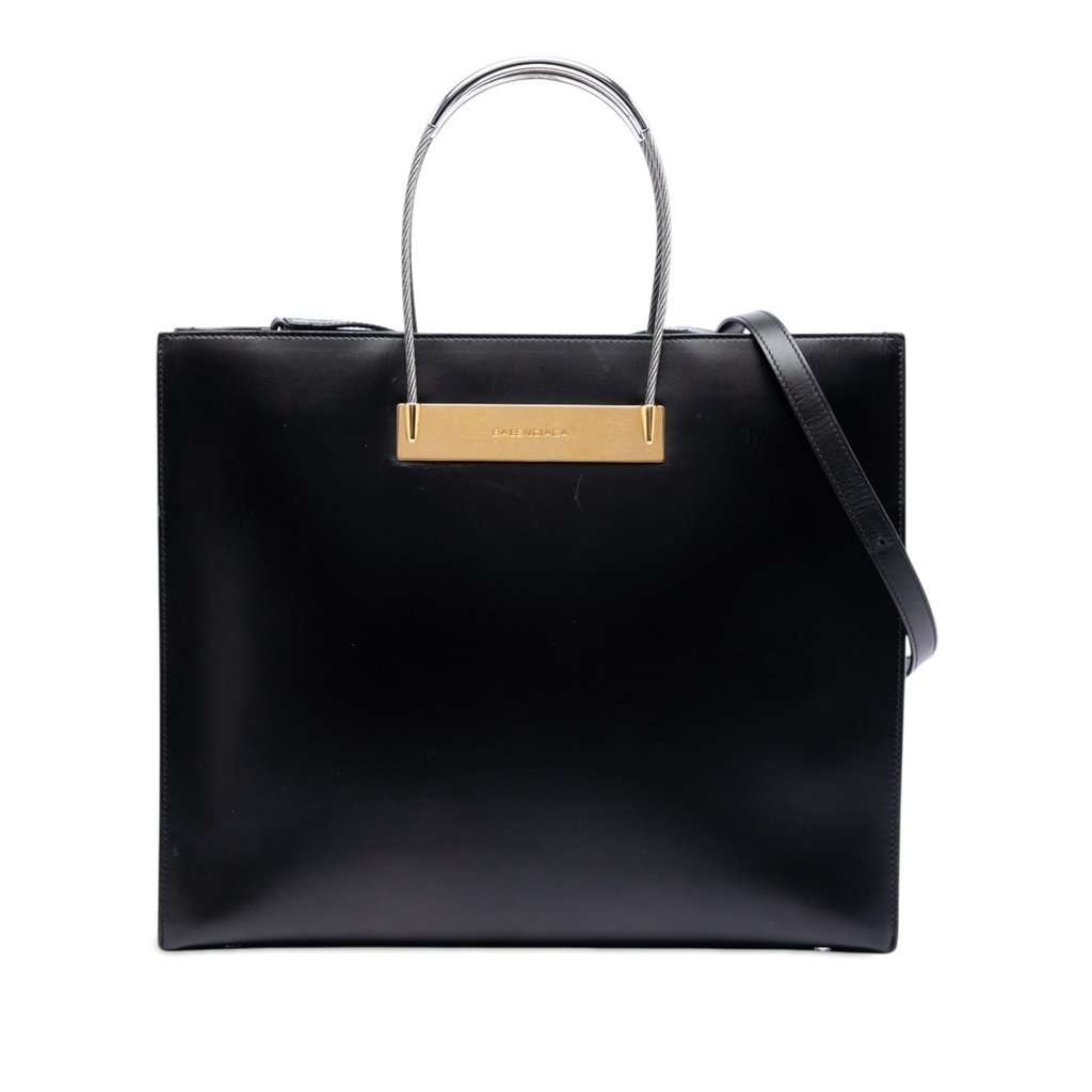 Balenciaga Small Leather Cable Shopper Tote Black Leather Very good condition - Front View