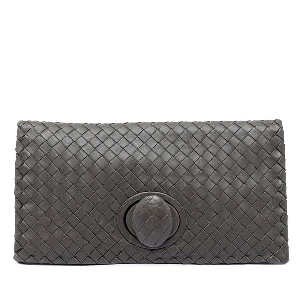 Bottega Veneta Nappa Intrecciato Turn Lock Clutch Other Leather Very good condition - Front View