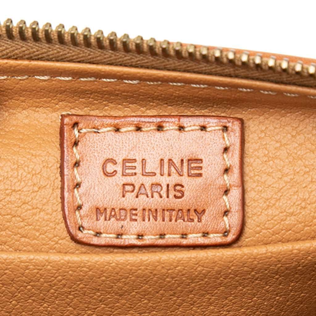 Celine Macadam Coated Canvas Pouch Brown Very good condition - Box View