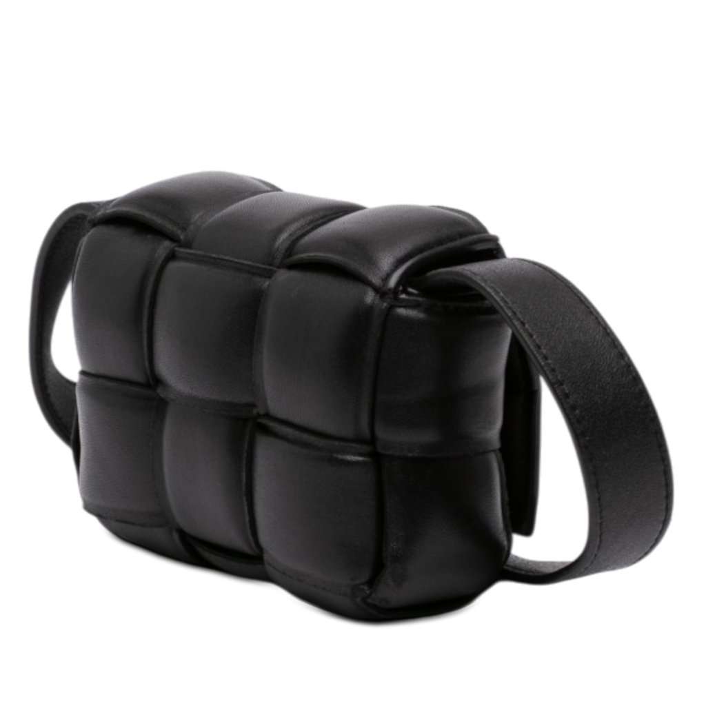 Bottega Veneta Candy Nappa Intrecciato Padded Cassette Crossbody Black Leather Very good - Back View