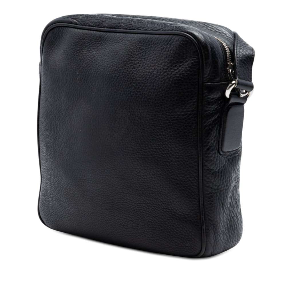 Gucci Medium Pebbled Calfskin Soho Messenger Bag Black Leather Very good - Back View