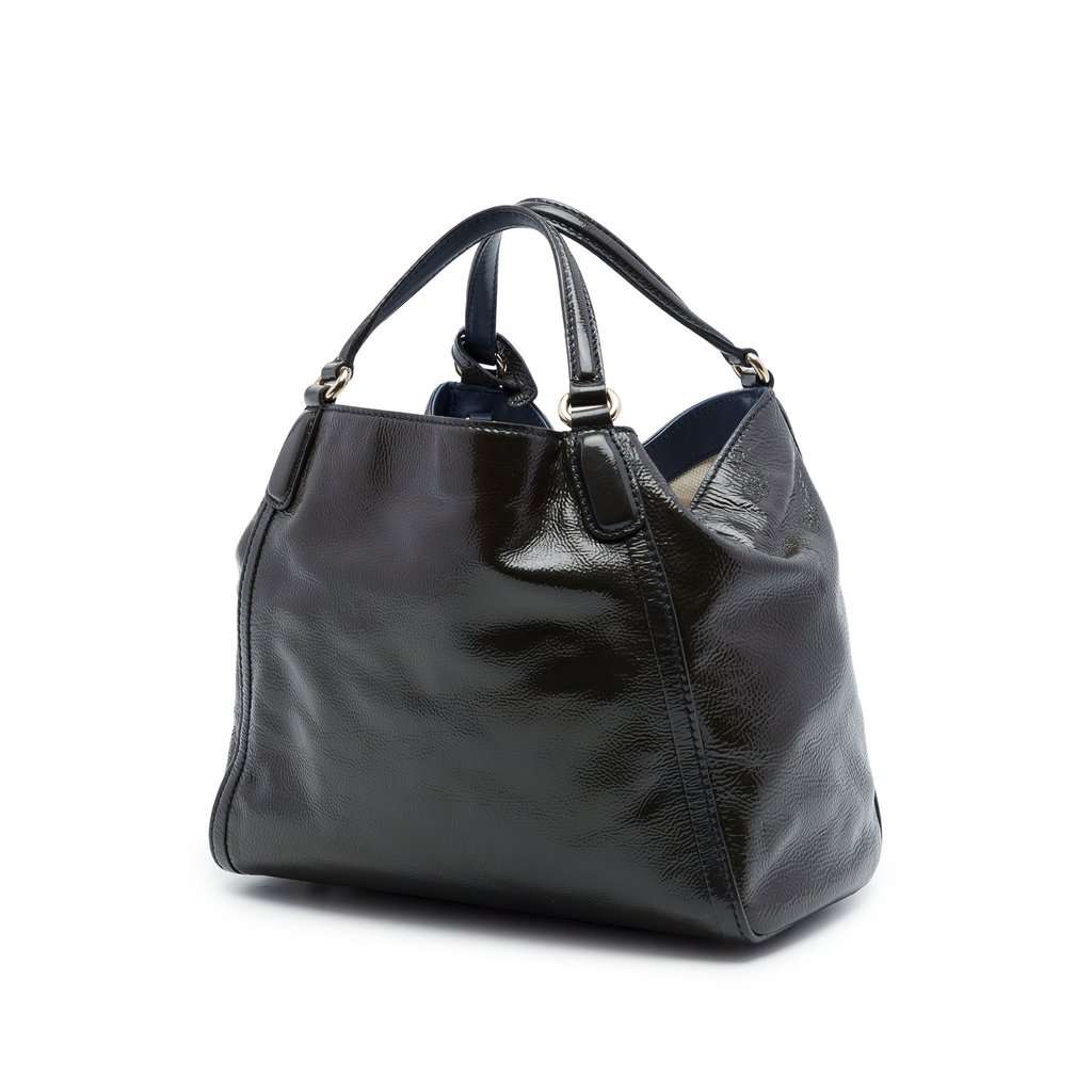 Gucci Small Patent Soho Satchel Blue Leather Very good - Back View