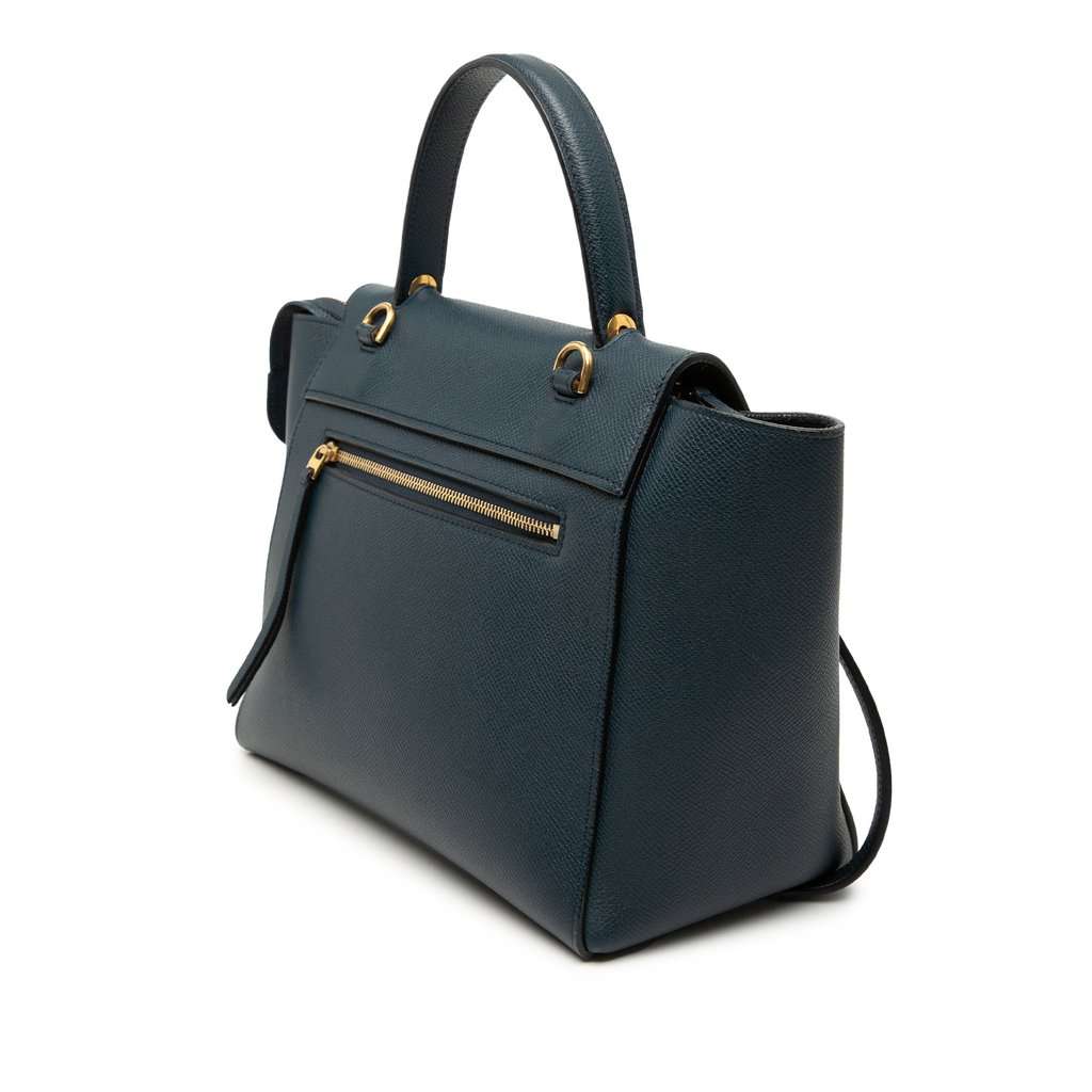 Celine Micro Grained Calfskin Belt Bag Blue Leather Very good condition - Back View