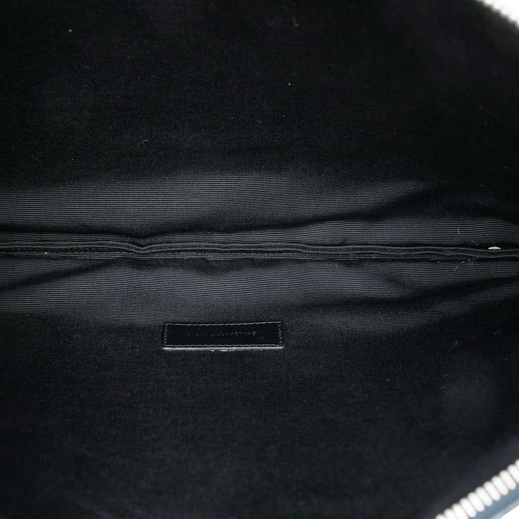 Saint Laurent Grain De Poudre Zip Document Holder Black Leather Very good - Model View