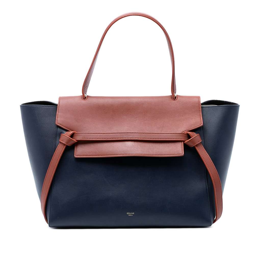 Celine Mini Bicolor Smooth Calfskin Belt Bag Blue Leather Very good condition - Front View