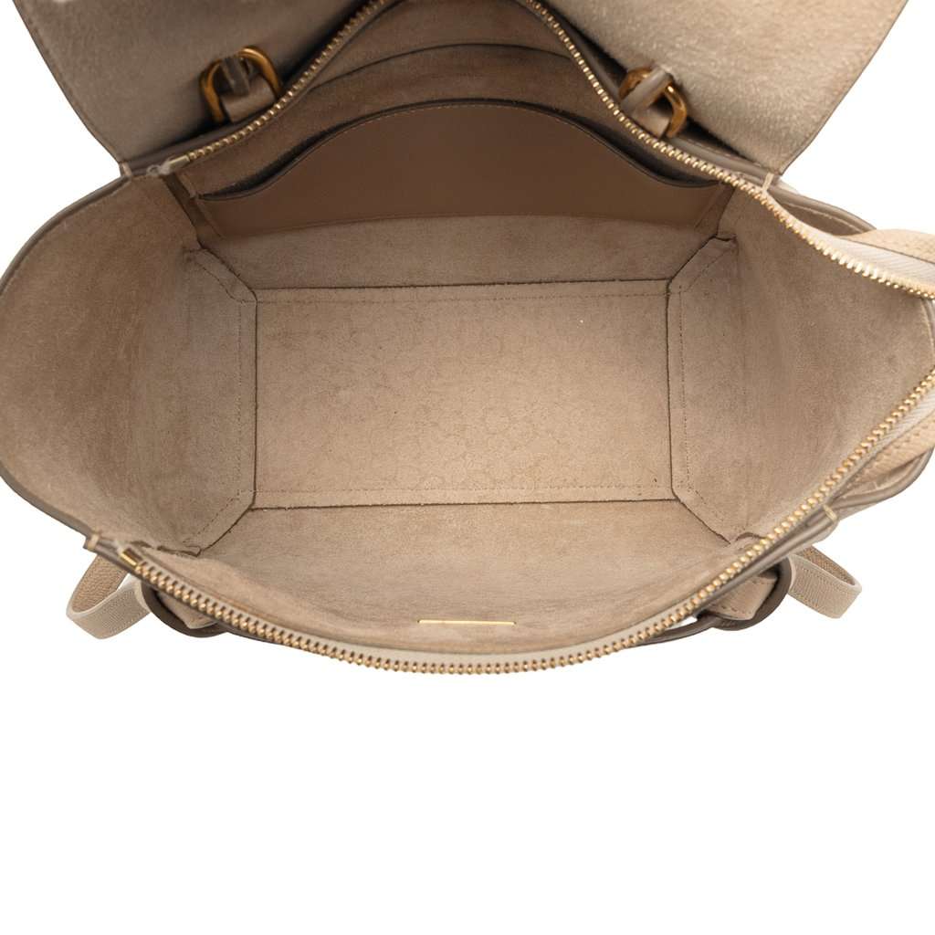 Celine Micro Grained Calfskin Belt Bag Beige Leather Very good condition - Model View