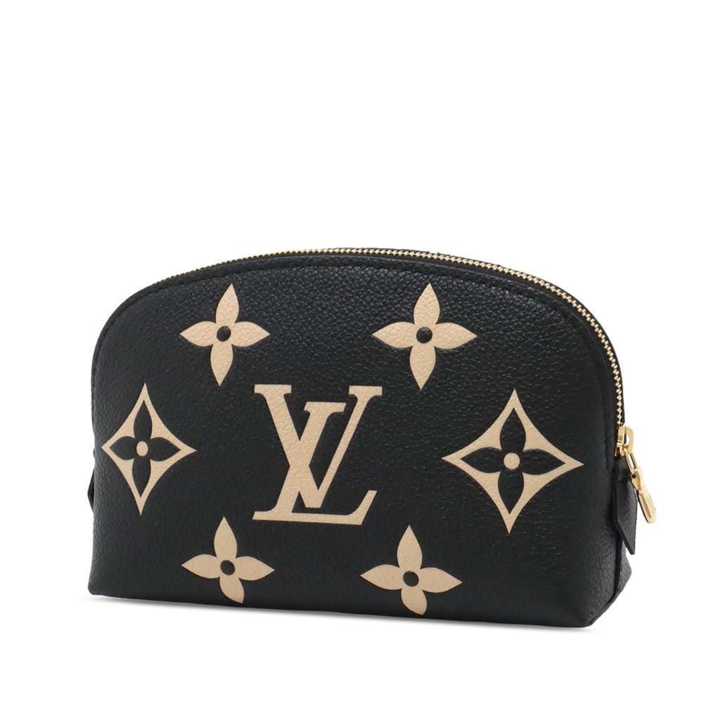 Louis Vuitton Bicolor Monogram Empreinte Giant Cosmetic Pouch Black Leather Very good condition - Back View