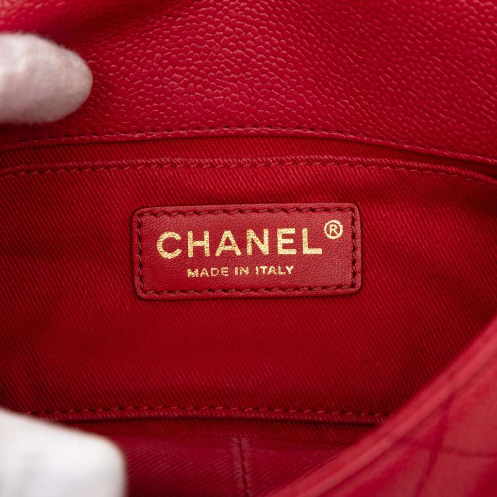 Chanel Small Caviar Business Affinity Top Handle Bag Red Leather Very good - Box View