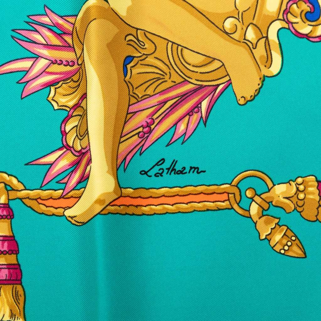 Hermès Hommage a Charles Garnier Silk Scarf 90 Blue Very good condition - Box View