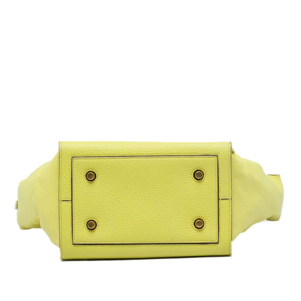 Celine Small Grained Calfskin Tie Knot Handbag Yellow Leather Very good - Inside View