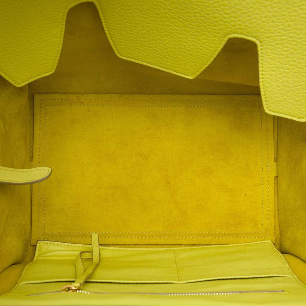 Celine Small Grained Calfskin Tie Knot Handbag Yellow Leather Very good - Model View