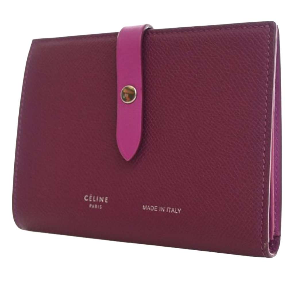 Celine Bicolor Grained Calfskin Multifunction Strap Wallet Purple Leather Very good condition - Inside View