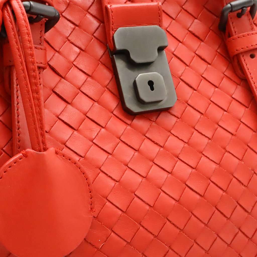 Bottega Veneta Small Nappa Intrecciato Roma Satchel Orange Leather Very good condition - Box View