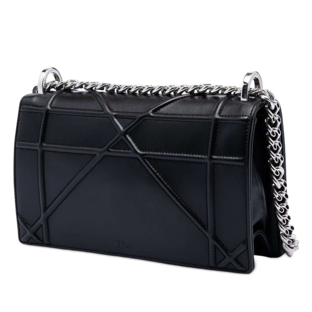 Dior Small Lambskin Diorama Flap Black Leather Very good condition - Back View