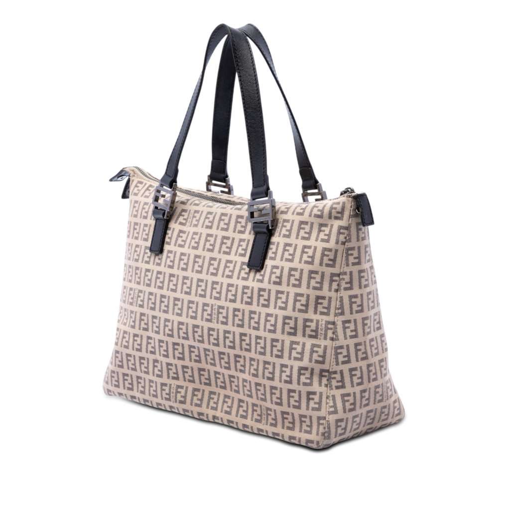 Fendi Zucchino Canvas Tote Beige Very good condition - Back View