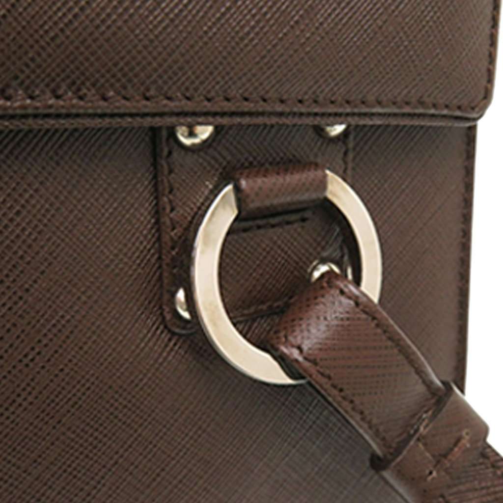 Salvatore Ferragamo Leather Gancini Ribbon Handbag Brown Leather Very good condition - Box View
