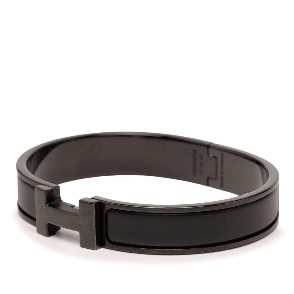 Hermès Narrow Enamel So Black Clic HH Bracelet Black Very good - Back View