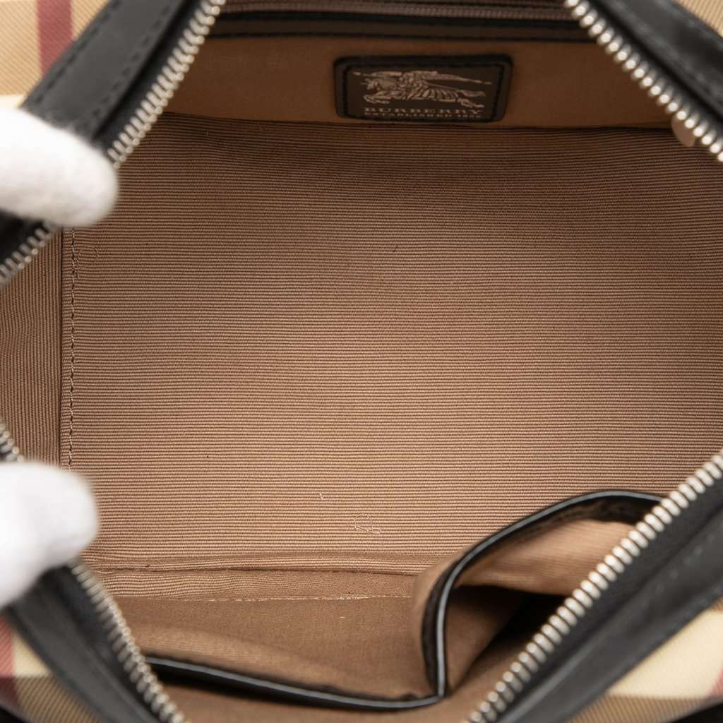 Burberry Small Supernova Check Coated Canvas Bowling Bag Beige Very good condition - Model View
