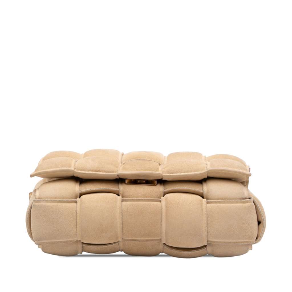 Bottega Veneta Suede Intrecciato Padded Cassette Crossbody Beige Leather Very good - Inside View