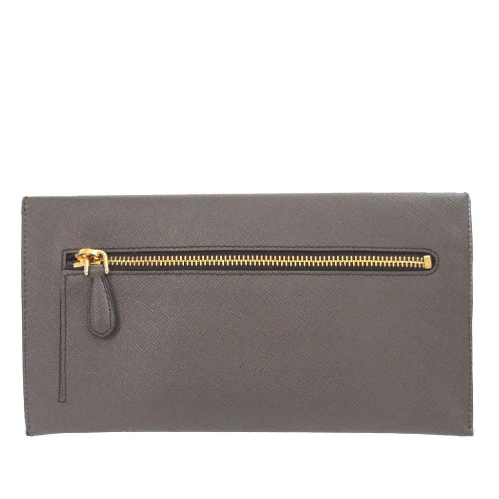 Prada Saffiano Envelope Clutch Grey Leather Very good condition - Back View