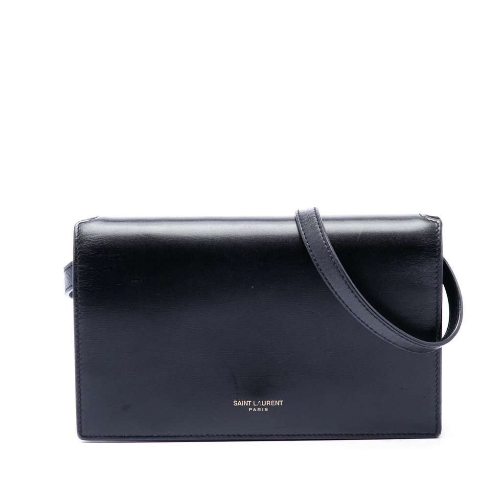 Saint Laurent Leather Crossbody Black Leather Very good - Front View