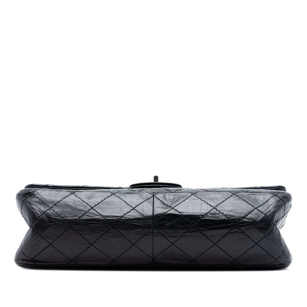 Chanel Quilted Aged Calfskin Reissue 2.55 Double Flap 226 Black Leather Very good condition - Inside View