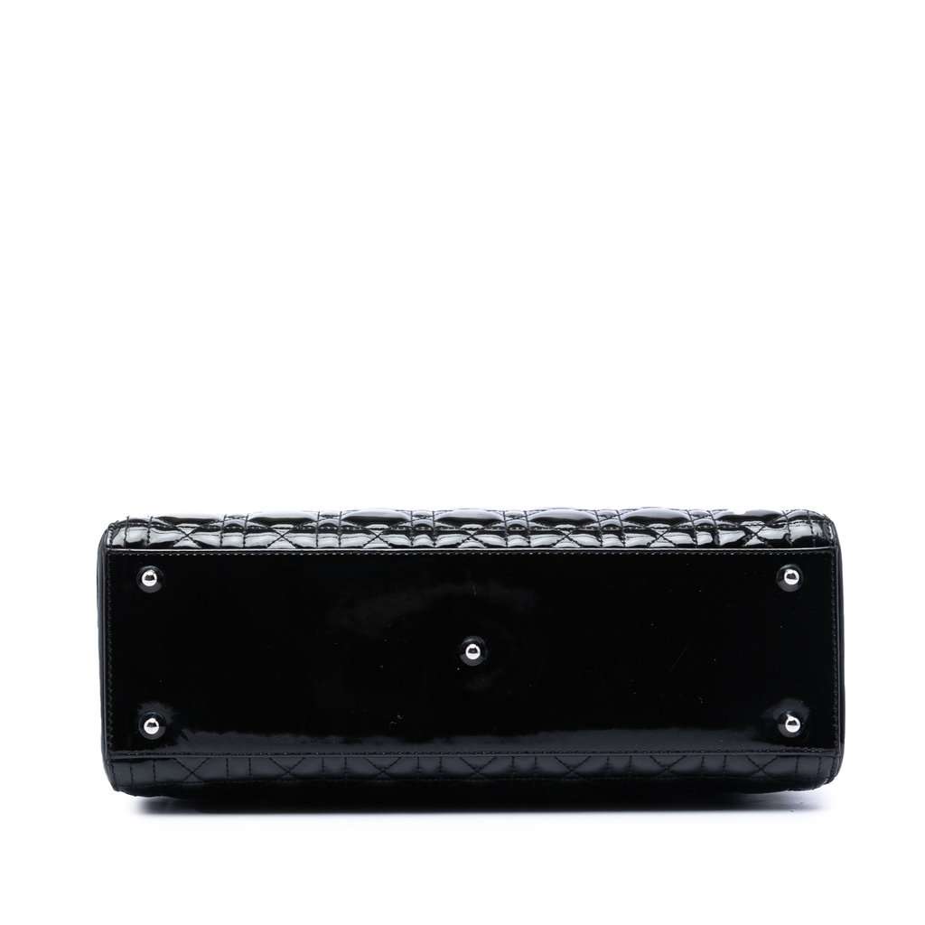 Dior Large Patent Cannage Lady Dior Black Leather Very good condition - Inside View